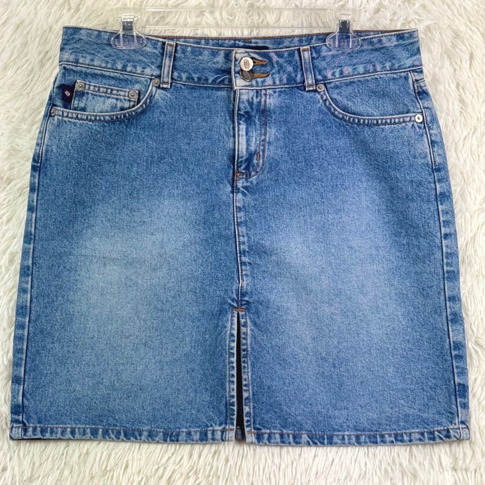Vintage Y2K Bongo Wide Waist Hipster Denim Skirt Size 11